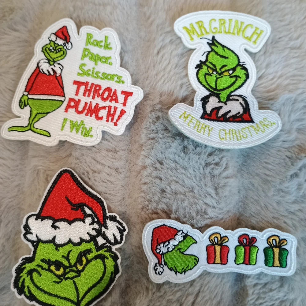 Grinch Christmas Patches Set